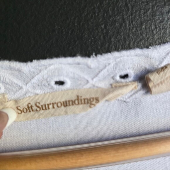 Soft Surroundings Icon Melissani Tunic White Embroidered Eyelet Size L Boho - Picture 6 of 14